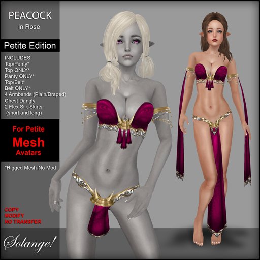 *Solange!* Petite Peacock Silk - ROSE