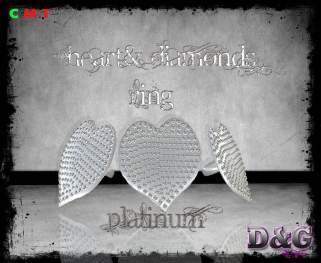D&G Heart& Diamonds RINg Platinum