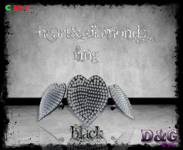 D&G Heart& Diamonds Ring Blk