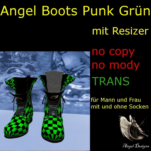 Angel Boots  Punk Gruen
