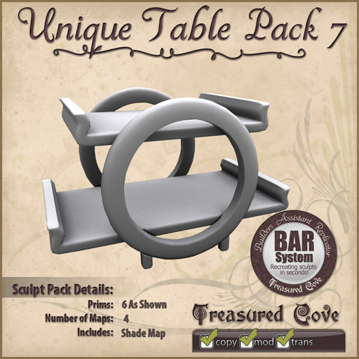 -TC- Unique Table Pack 7 Clearance Priced