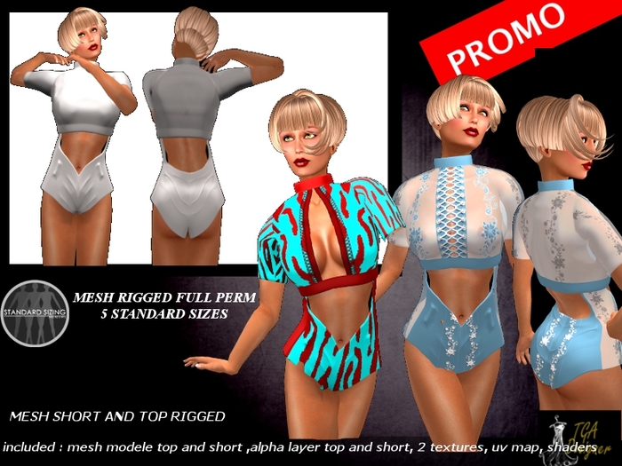 RIGGED MESH FULL PERM SWEATER AND SHORT