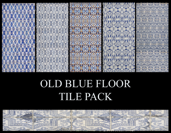 OLD BLUE FLOOR TILE PACK 