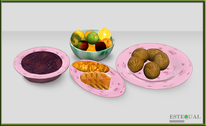 Sculpted Food - Dishes - Fruits-Pudding - Bread-Potatoes COPY/MODIFY