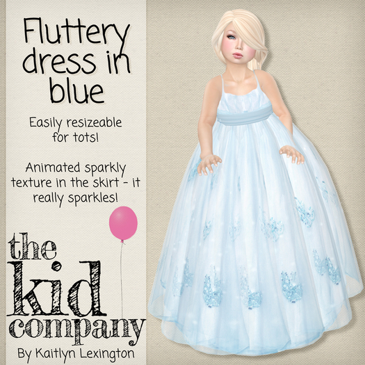 the kid company. fluttery dress. blue.