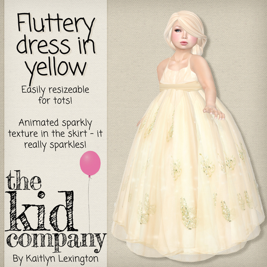 the kid company. fluttery dress. yellow.