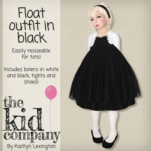 the kid company. float dress. black.