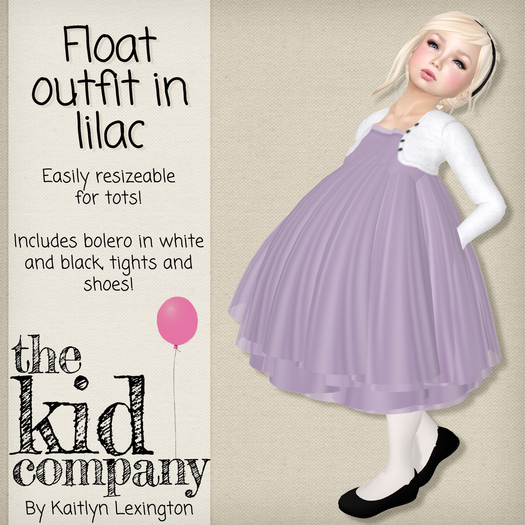 the kid company. float dress. lilac.