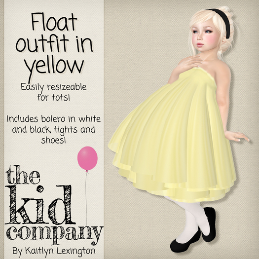 the kid company. float dress. yellow.