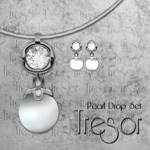::Tresor:: Pearl Drop Set (Silver, White)