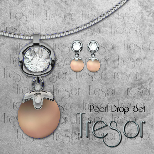 ::Tresor:: Pearl Drop Set (Silver, Peach)