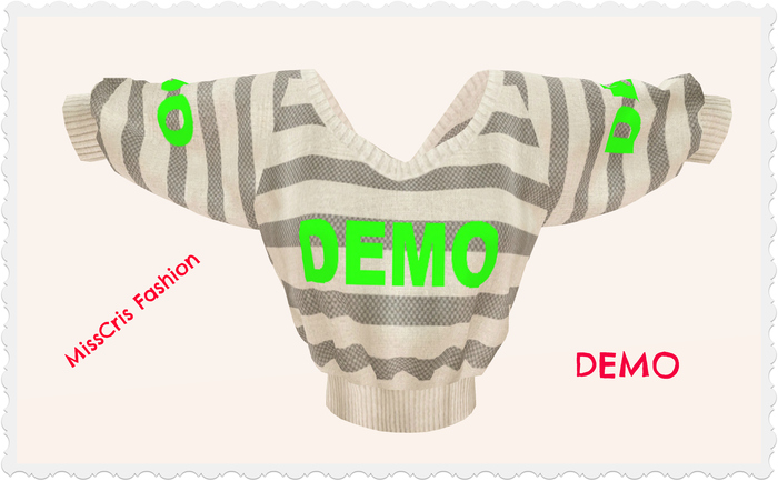 MissCris Fashion - Mesh_Cropped Sweater DEMO