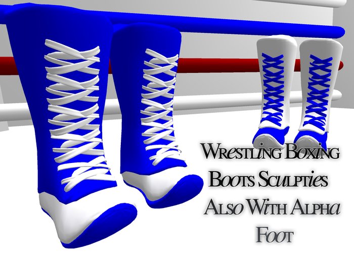Wrestler/Boxing Boots Blue&White