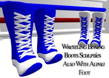 Wrestler/Boxing Boots Blue&White