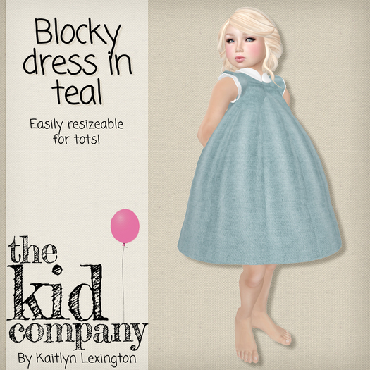 the kid company; blocky dress - teal.