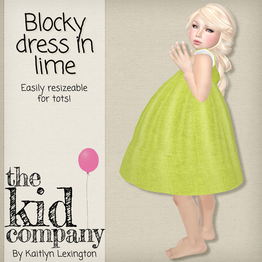 the kid company; blocky dress - lime.