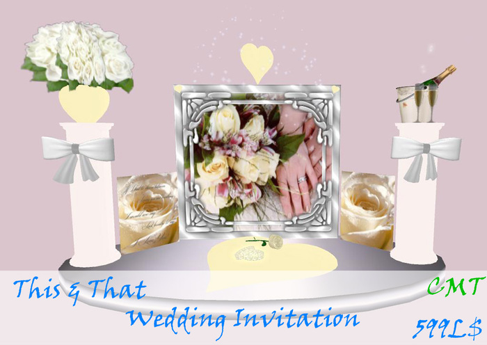 This & That Cream Heart Wedding Invitation (Boxed)