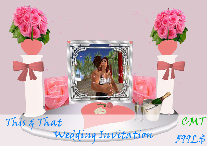 This & That Pink Double Pillar Wedding Invitation (Boxed)