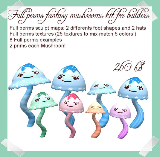 Full Perms fantasy mushrooms kit for builders