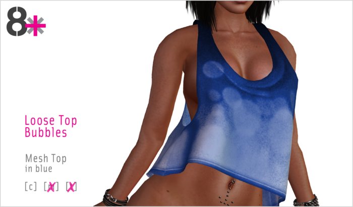 8+ // Clothes - Loose Blue Bubbles
