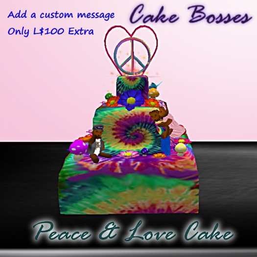 Peace & Love Bears Cake 