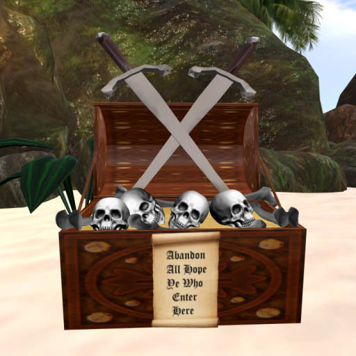 Skull Chest Inlaid Statue