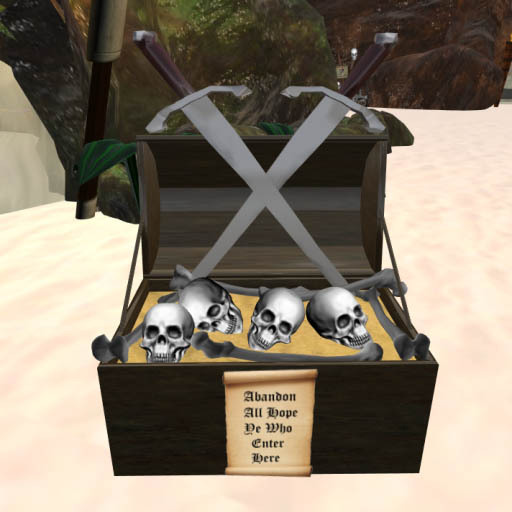 Skull Chest Algae Statue
