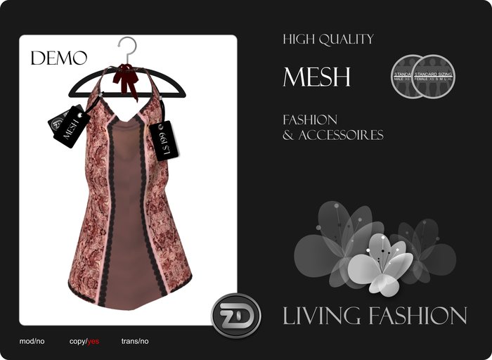 [ZD] MESH - Neckholder Dress with Ribbon - DEMO
