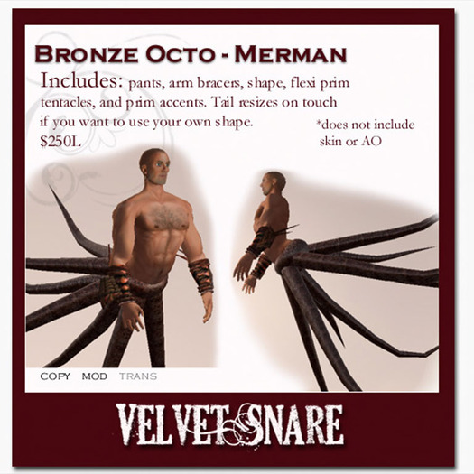 Male Merman Octopus Mer Bronze