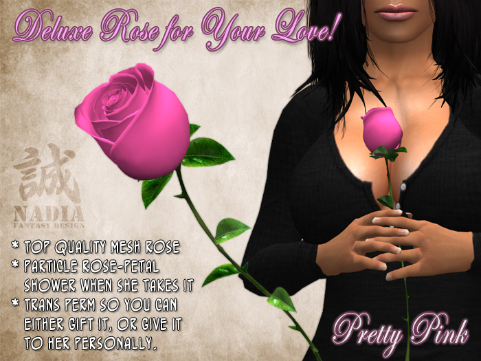 ~Nadia~ Deluxe Rose Pink - A beautiful mesh rose for your special someone