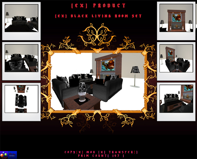 [EX] Black Living Room Set