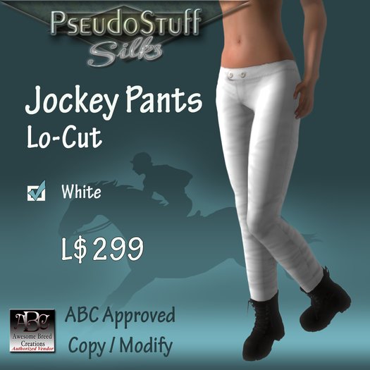 JOCKEY PANTS -LoCut Plain -White **ABC APPROVED**
