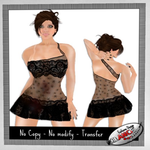 FULL PERM SEXY BLACK DRESS - 10L