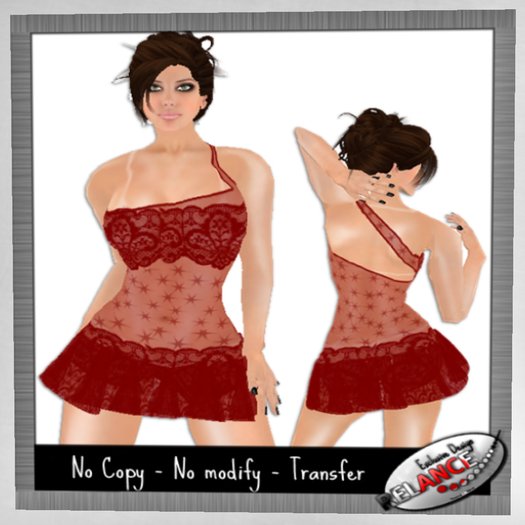FULL PERM SEXY RED DRESS - 10L