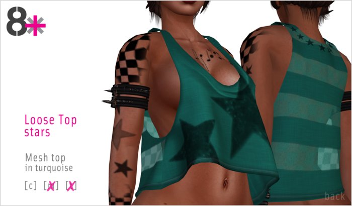8+ // Clothes - Loose Turquoise Stars
