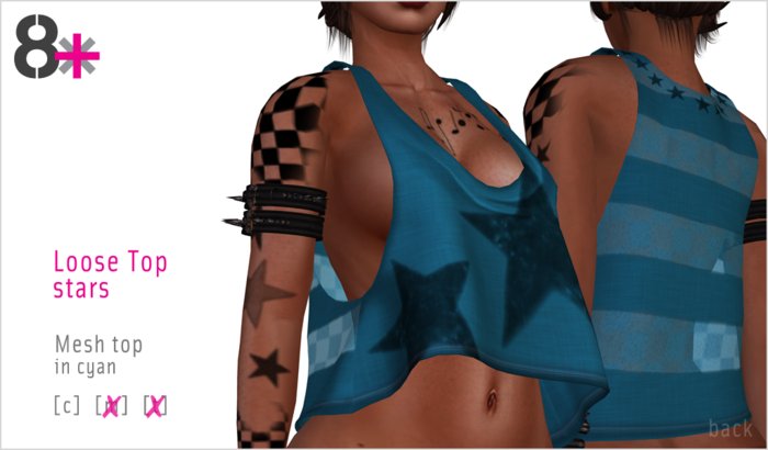 8+ // Clothes - Loose Cyan Stars