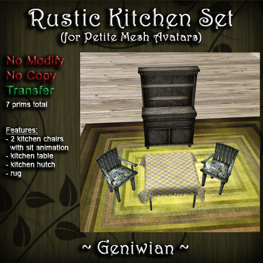 Rustic Kitchen Set (Petites) ~ by Geniwian (Unique Homes & More)