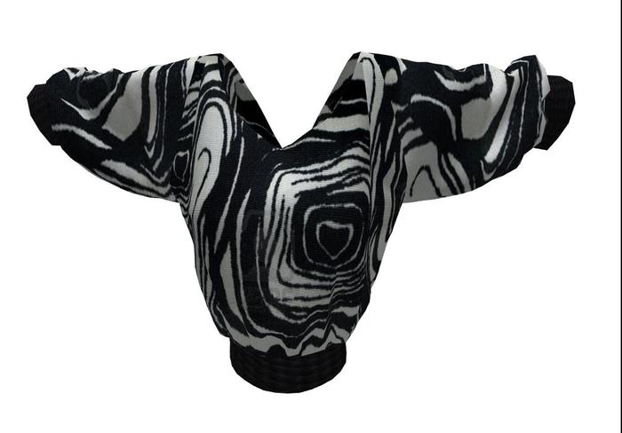 ::Mesh II Def::Black twirl Cropped Sweater::  boxed