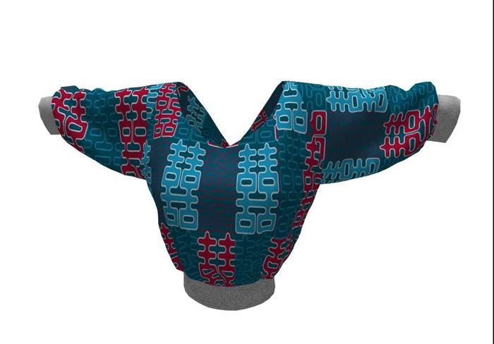 ::Mesh II Def:: Teal &red Jap Cropped Sweater  boxed