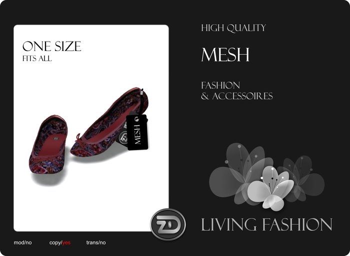 [ZD] MESH - Ballet Flats - Purple Paisley