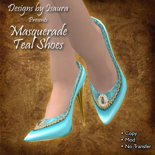 Masquerade Teal Shoes
