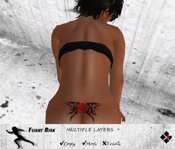 Tribal Rose Lower Back Tattoo
