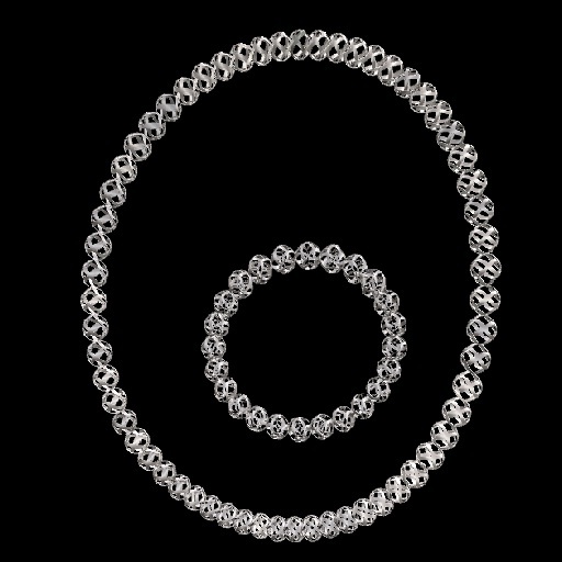 Woven Ball Silver Necklace & Bracelet