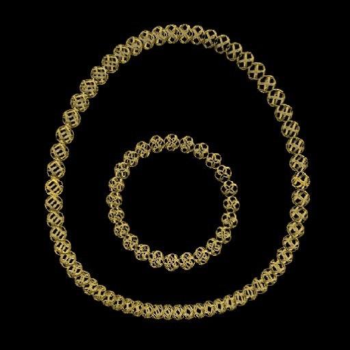 Woven Ball Gold Necklace & Bracelet