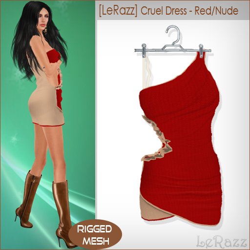[LeRazz] Cruel Dress - Red/Nude (Rigged Mesh)