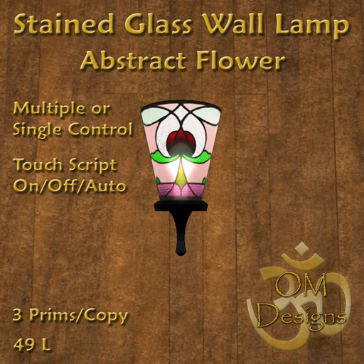Stained Glass Wall Lamps: Abstract Flower- OM Designs