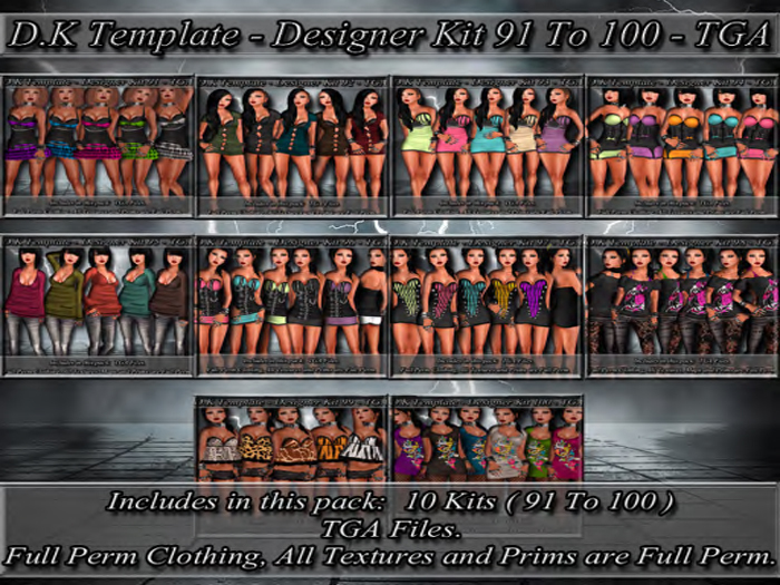 D.K Template - Designer Kit 91 To 100 - TGA ( Save 25% )