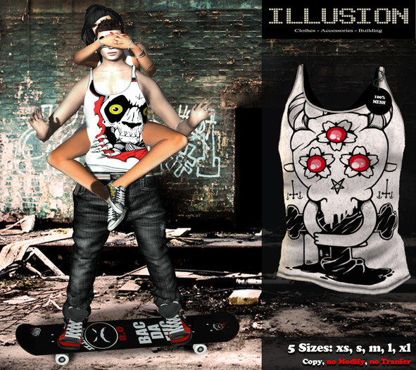 ILLUSION - Mesh man tank top Devil 