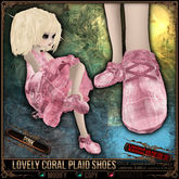[Mesh] =^.^= Curious Kitties Unreal Fuzz - [Limited Edition] Lovely Coral Plaid Shoes - Pink