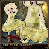 [Mesh] =^.^= Curious Kitties Unreal Fuzz - [Limited Edition] Lovely Coral Plaid Dress - Yellow